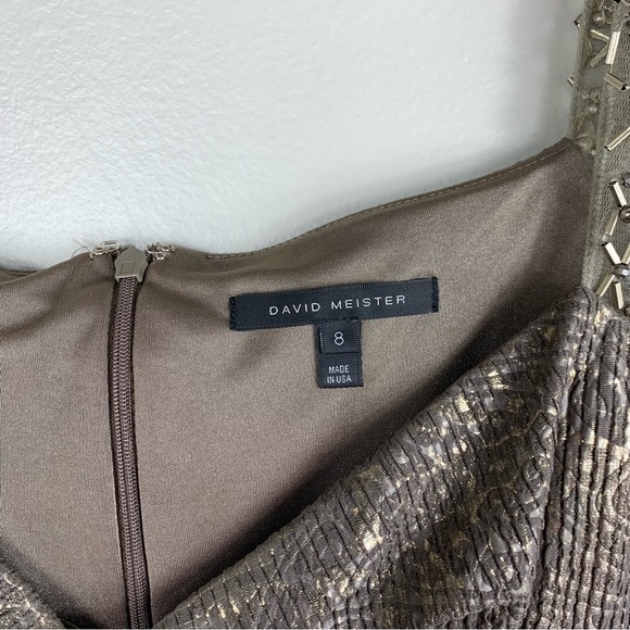 David Meister | Embroidered Cap Sleeve Cocktail Dress | Size 8 - Picture 9 of 15